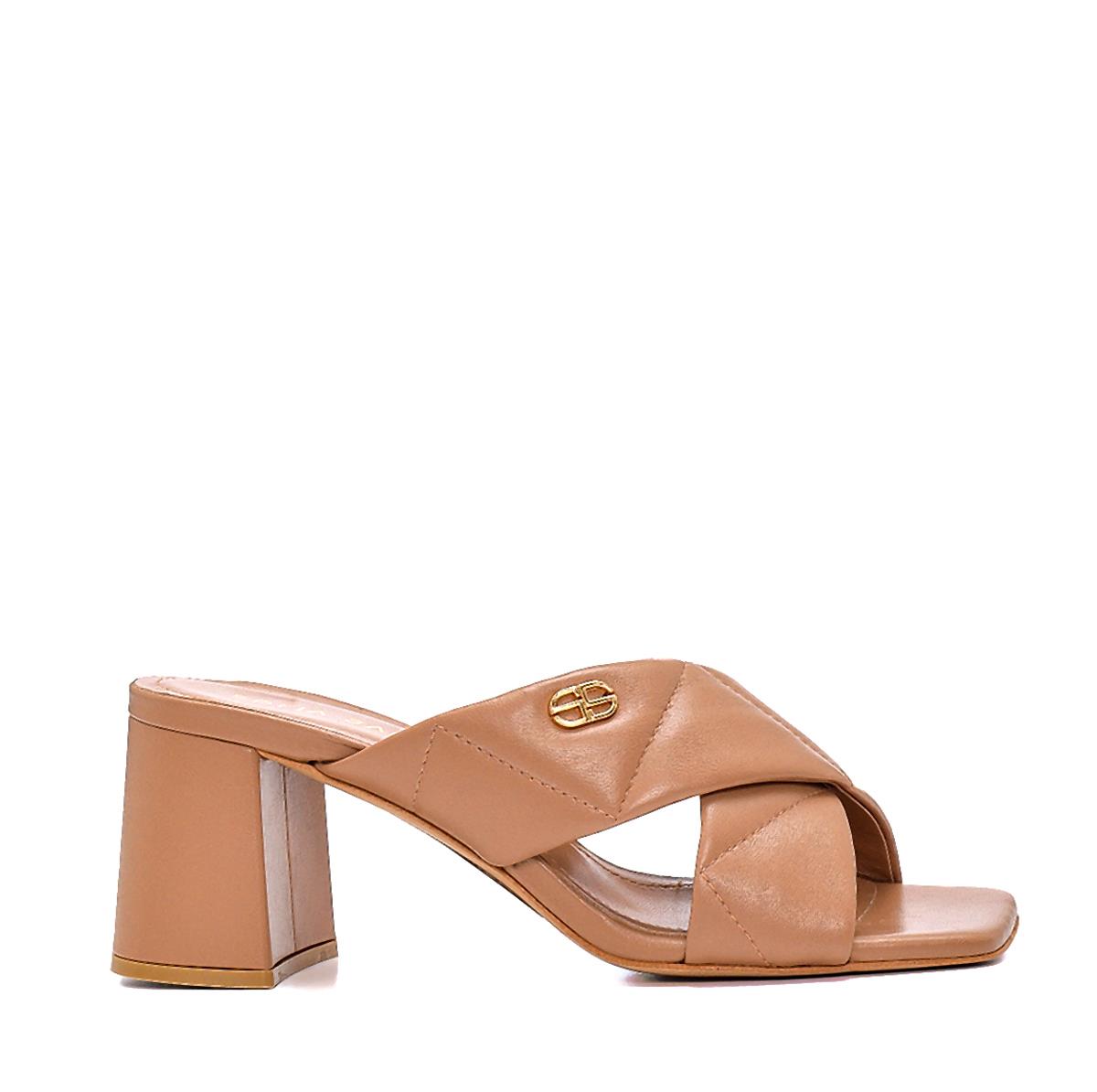 Samira Capucıno Deri  Kadın Topuklu Terlik