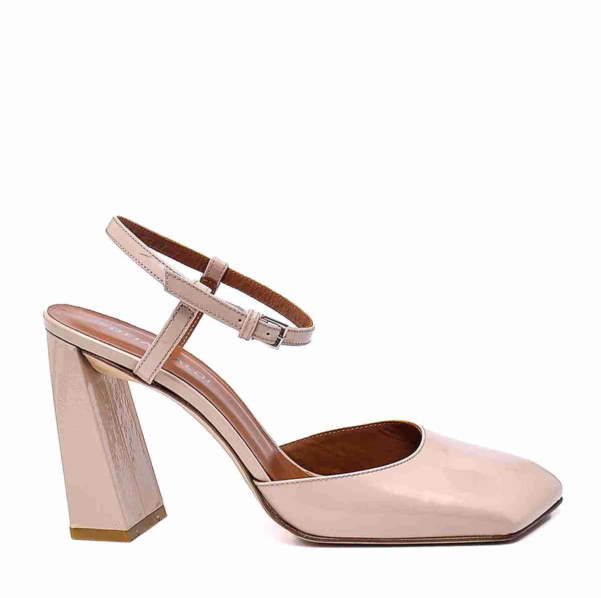 Sampe Bej Rugan  Kadın Kalın Topuk