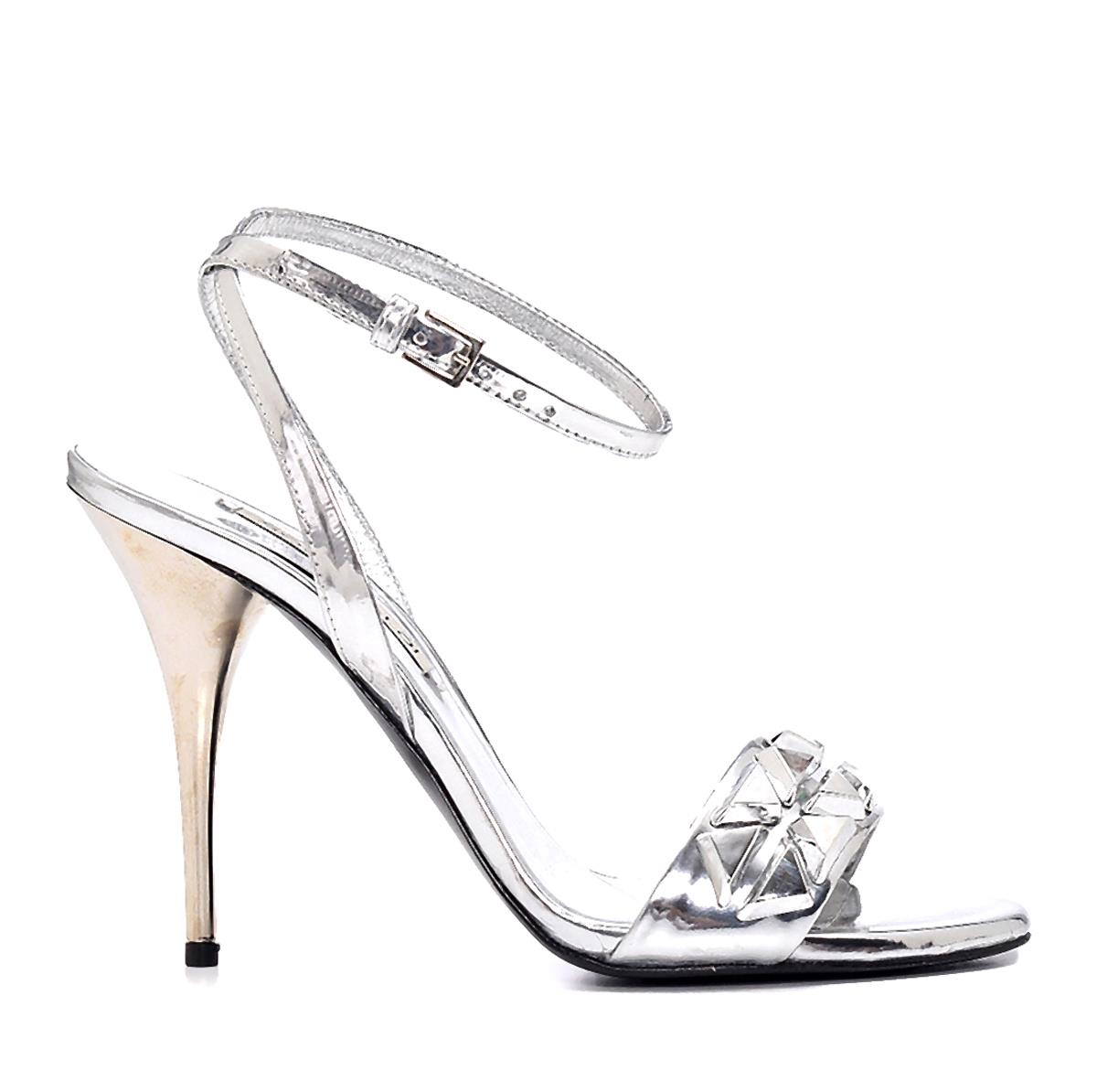 Stepah Gümüş   Kadın Topuklu Sandalet