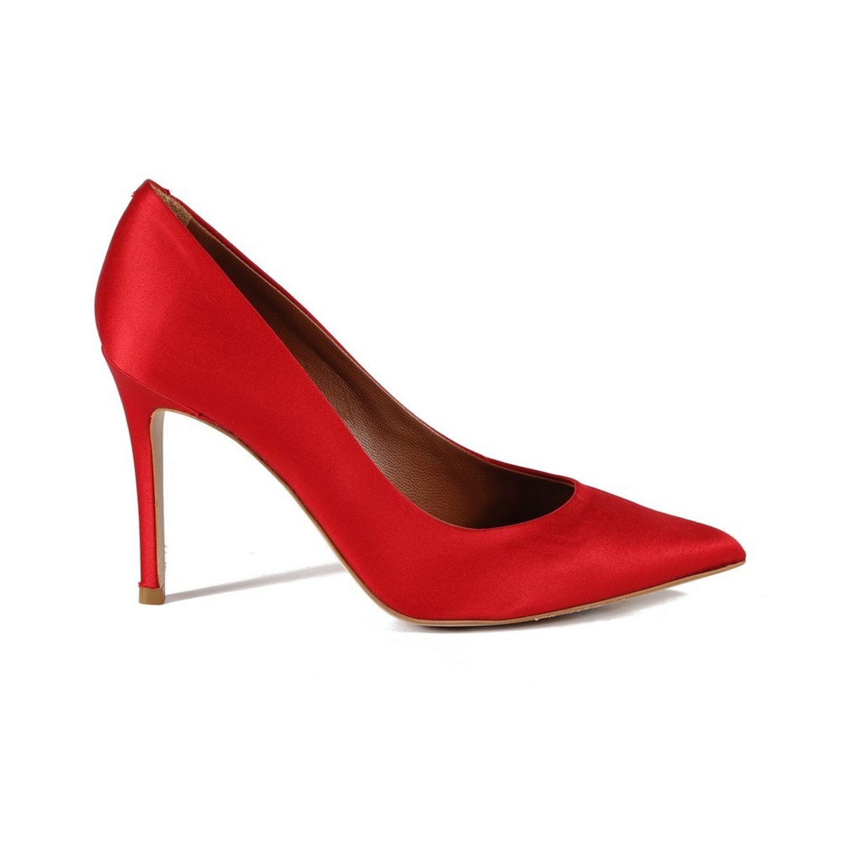 TEODORA KIRMIZI SATEN  KADIN Stiletto & Abiye