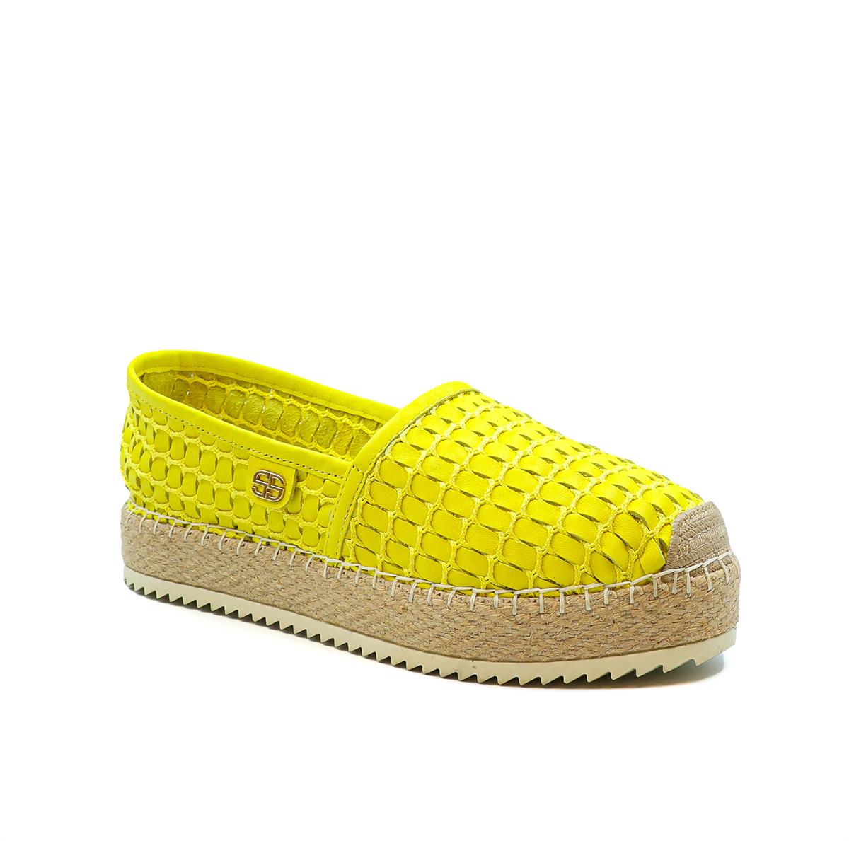 Tyon Sarı Deri  Kadın Espadril