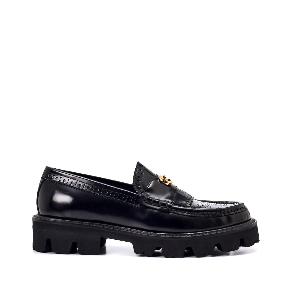 Yoga Siyah Deri  Kadın Loafer
