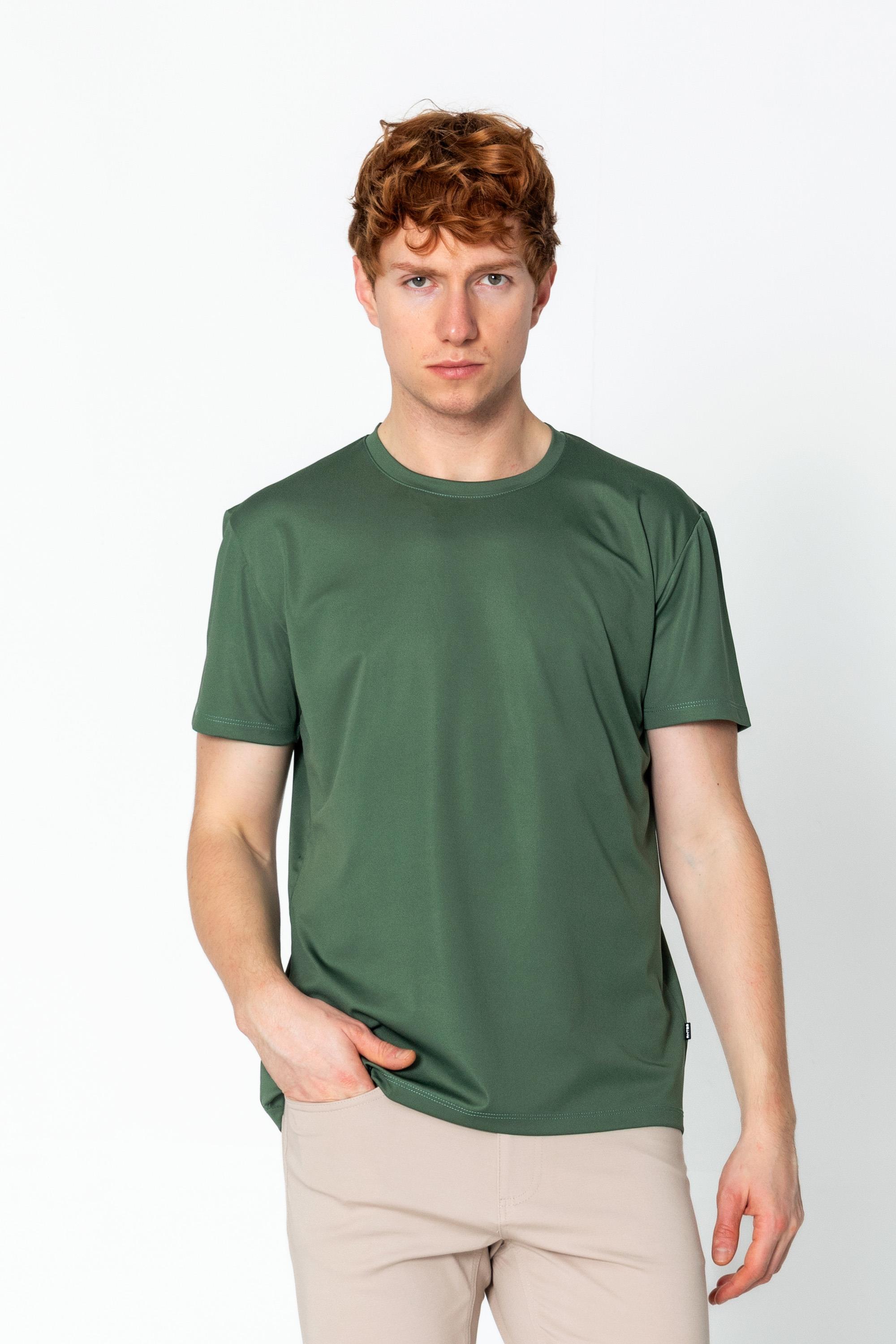 Erkek Fit Naylon Bisiklet Yaka Seyahatlik K r maz T Shirt