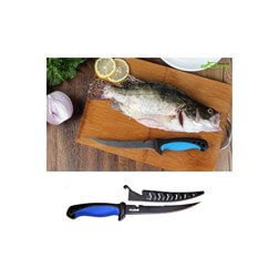 Mustad Kılıflı Balıkçı Bıçağı Paslanmaz Teflon Çok Fonksiyonlu Esnek Mutfak Ince Kesim Fileto Bıçak