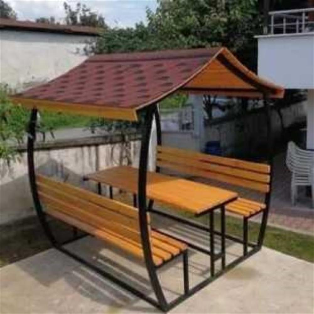 Japon Çatı Model Ahşap Kamelya/çardak Piknik Masası (6 Kişilik) JKÇ6-96