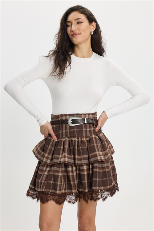 Kadın Slim Fit Dar Kesim Pamuklu Bisiklet Yaka Uzun Kollu Beyaz Bluz