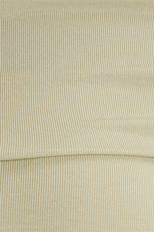 Kadın Slim Fit Dar Kesim Pamuklu Kayık Yaka Kısa Kollu Likralı Yeşil Bluz
