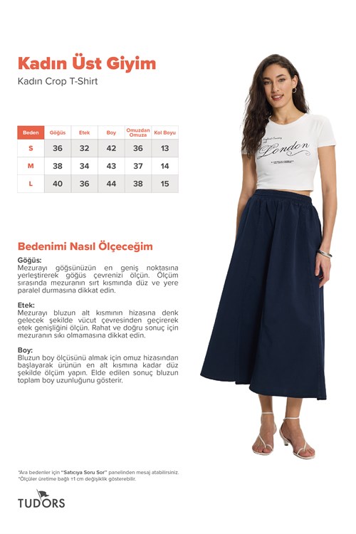 Kadın Slim Fit Dar Kesim %100 Pamuk Bisiklet Yaka Kısa Kollu Baskılı Ekru Crop Tişört