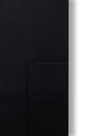 Erkek Big Size Büyük Beden Kısa Kollu Pamuklu Oxford Doku Tek Cepli Siyah Düğmeli Yaka Gömlek