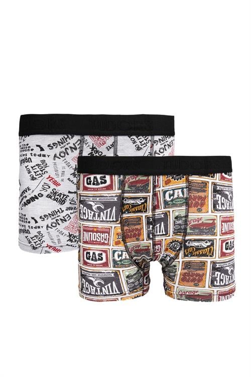 Erkek 2li Pamuk Likralı Premium Seri Esnek Kumaş Boxer
