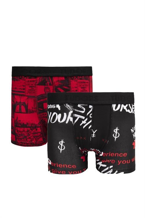 Erkek 2li Pamuk Likralı Premium Seri Esnek Kumaş Boxer