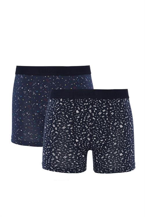 Erkek 2li Pamuk Likralı Premium Seri Esnek Kumaş Boxer