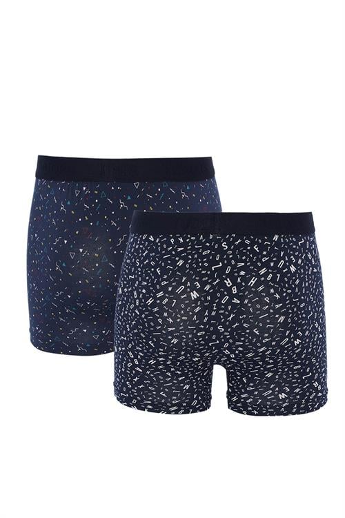 Erkek 2li Pamuk Likralı Premium Seri Esnek Kumaş Boxer