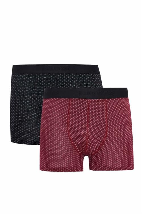 Erkek 2li Pamuklu Likralı Esnek Kumaş Boxer