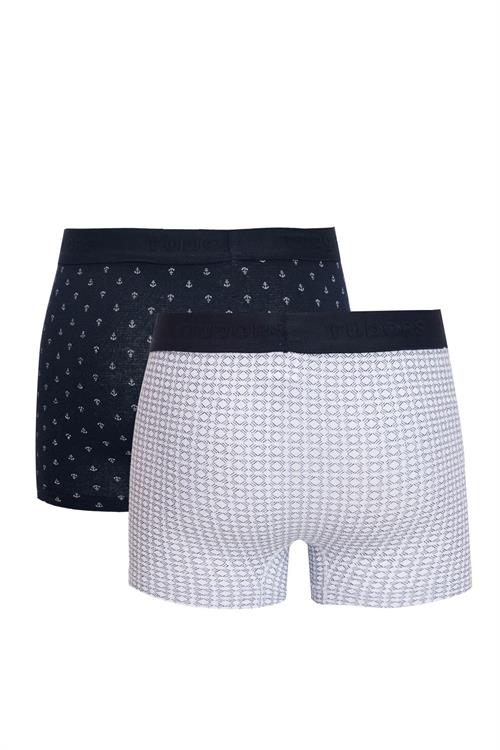 Erkek 2li Pamuklu Likralı Esnek Kumaş Boxer