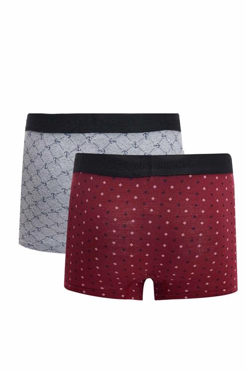 Erkek 2li Pamuklu Likralı Esnek Kumaş Boxer