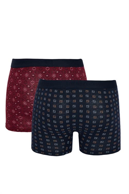 Erkek 2li Pamuklu Likralı Esnek Kumaş Boxer