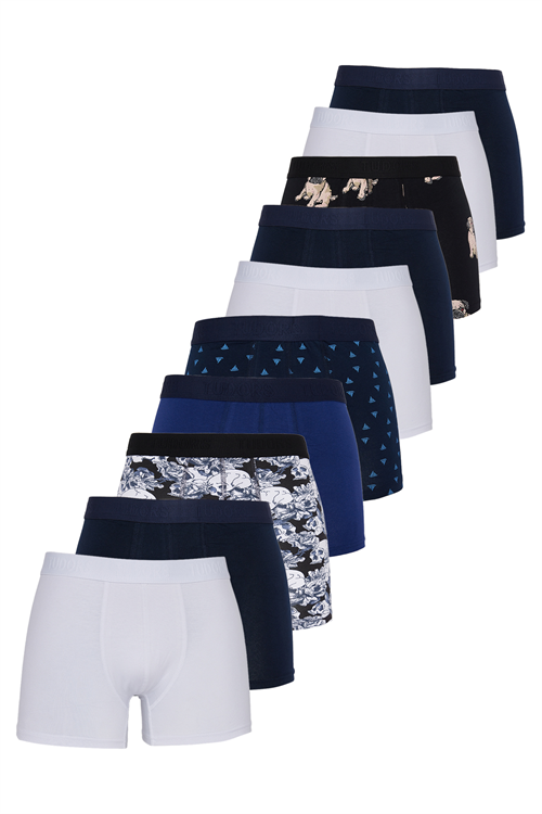 Erkek 10lu Likralı Pamuklu Esnek Kumaş Premium Seri Boxer