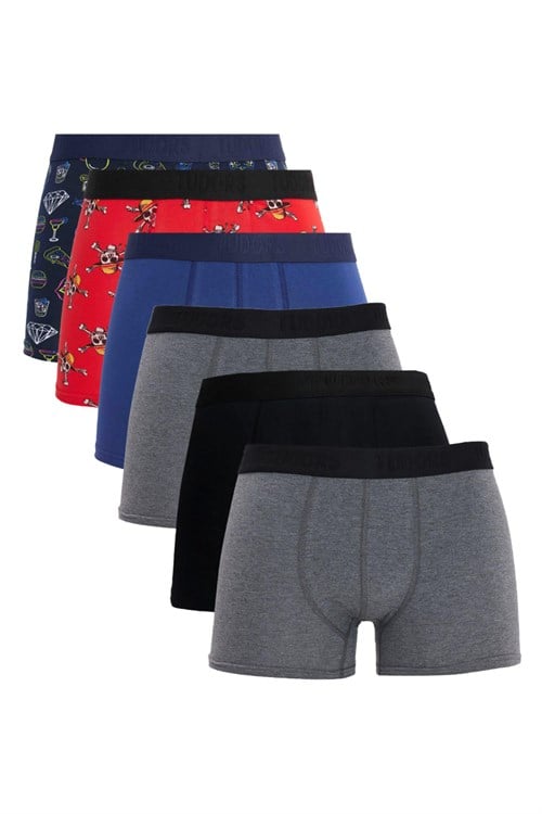 Erkek 6lı Pamuklu Likralı Esnek Kumaş Premium Seri Boxer