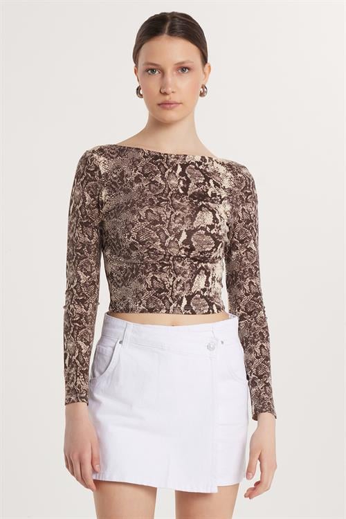 Kadın Slim Fit Viskon Balerin Yaka Bluz