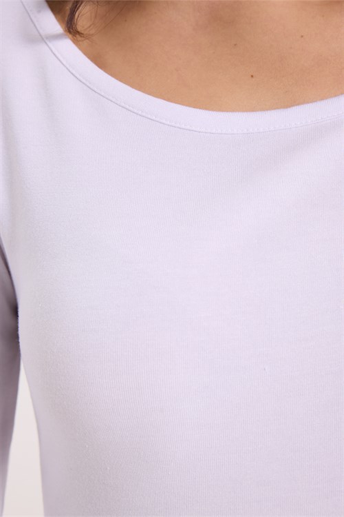 Kadın Slim Fit Dar Kesim Uzun Kollu Viskon Beyaz Bluz