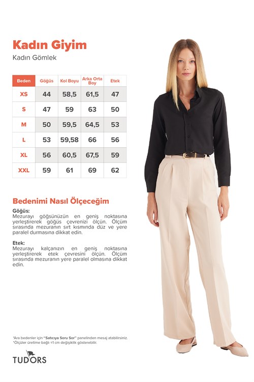 Kadın Slim Fit Dar Kesim Uzun Kollu Pamuklu Vücuda Oturan Dokulu Siyah Basic Gömlek