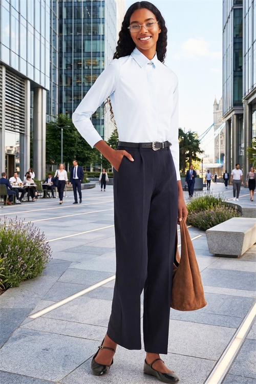 Kadın Slim Fit Dar Kesim Vucüda Oturan Uzun Kollu Gizli Düğme Detaylı Mavi Basic Gömlek