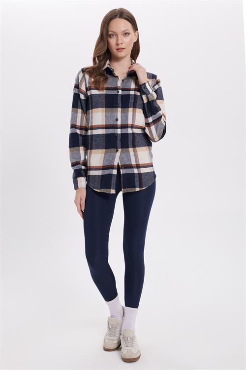 Kadın Oversize Geniş Kesim Oduncu Ekose Gömlek