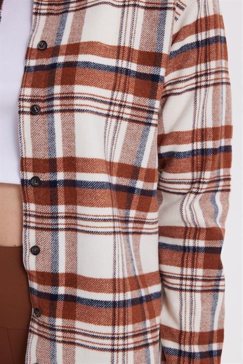 Kadın Oversize Geniş Kalıp Oduncu Ekose Gömlek
