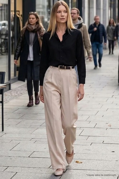 Kadın 2li Paket Siyah-Beyaz Slim Fit Dar Kesim Uzun Kollu Pamuklu Vücuda Oturan Dokulu Basic Gömlek