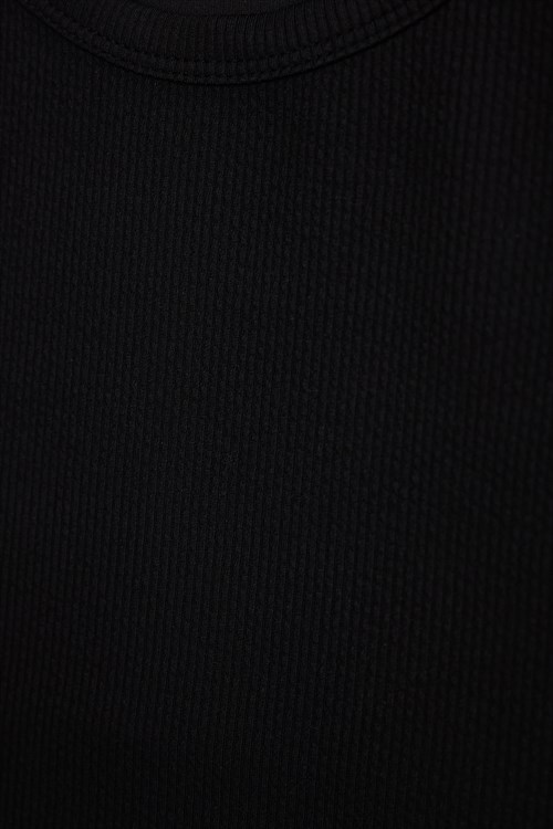 Kadın Slim Fit Dar Kesim Halter Yaka Kolsuz Dantel Detaylı Siyah Atlet Bluz