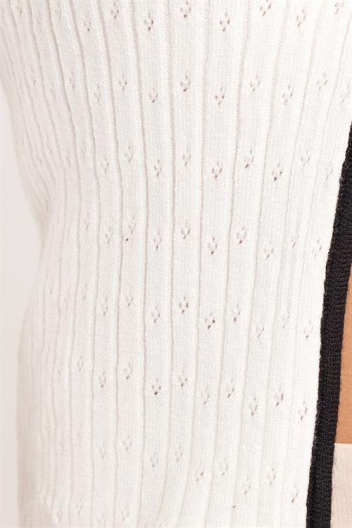 Kadın Slim Fit Dar Kesim Uzun Kollu U Yaka Bağlama Detaylı Açık Bej Hırka