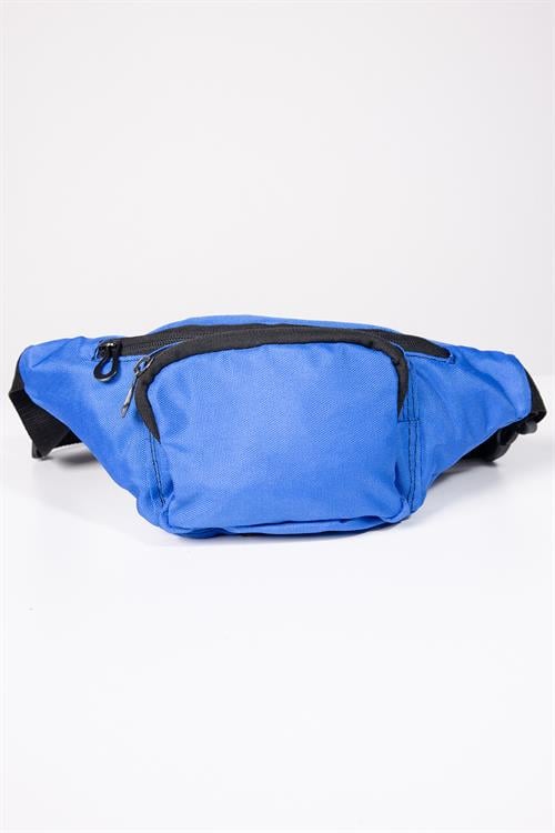 Unisex 3 Bölmeli Sax Mavi Omuz ve Bel Çantası