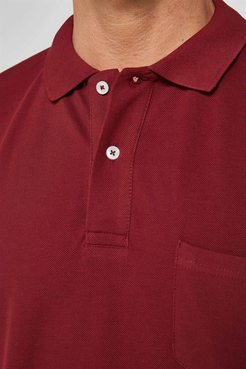 Erkek Regular Fit Klasik Kesim %100 Pamuk Düz Pike Bordo Polo Yaka Tişört