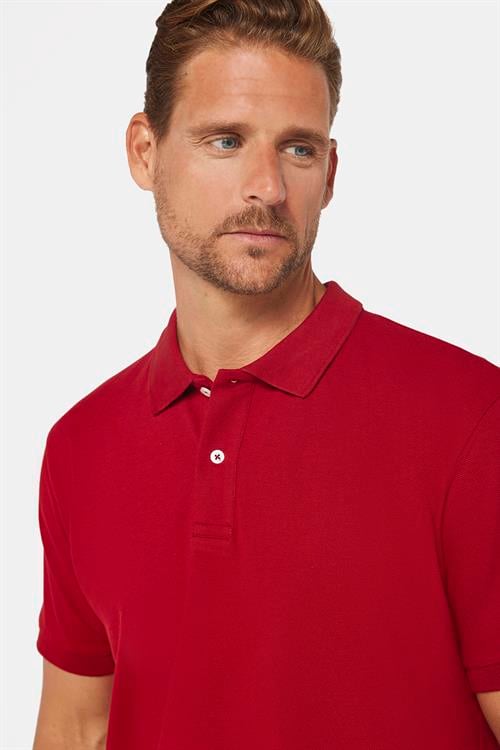 Erkek Regular Fit Klasik Kesim %100 Pamuk Düz Pike Kırmızı Polo Yaka Tişört