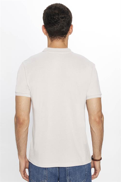 Erkek Regular Fit Klasik Kesim %100 Pamuk Düz Pike Gri Polo Yaka Tişört