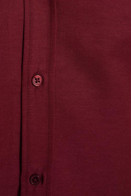Slim Fit Uzun Kollu Düğmeli Yaka Pamuklu Kolay Ütü Düz Erkek Gömlek