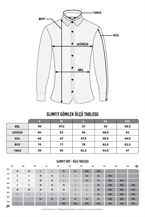 Slim Fit Uzun Kollu Likralı Düz Pamuk Saten Erkek Mavi Gömlek