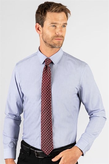 Slim Fit Uzun Kollu Premium Seri %100 Cotton Erkek Mavi Gömlek