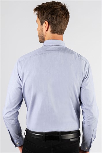 Slim Fit Uzun Kollu Premium Seri %100 Cotton Erkek Mavi Gömlek
