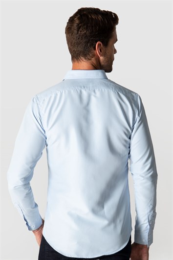 Slim Fit Kolay Ütü Teri Emen Nefes Alan Doku Kravatlık Dört Mevsim  Erkek Gömlek