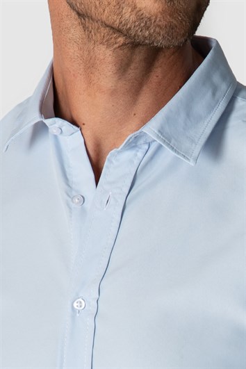 Slim Fit Kolay Ütü Teri Emen Nefes Alan Doku Kravatlık Dört Mevsim  Erkek Gömlek