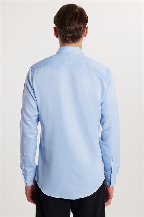 Slim Fit Kolay Ütü Teri Emen Nefes Alan Doku Kravatlık Dört Mevsim  Erkek Gömlek