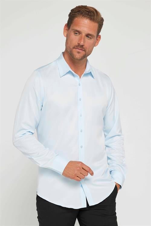 Slim Fit Kolay Ütü Teri Emen Nefes Alan Doku Kravatlık Dört Mevsim  Erkek Gömlek