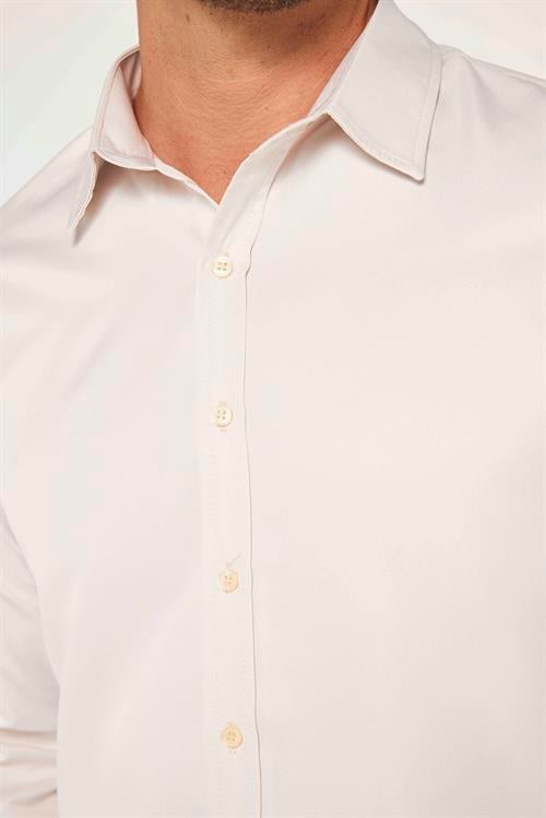 Slim Fit Kolay Ütü Teri Emen Nefes Alan Doku Kravatlık Dört Mevsim  Erkek Gömlek