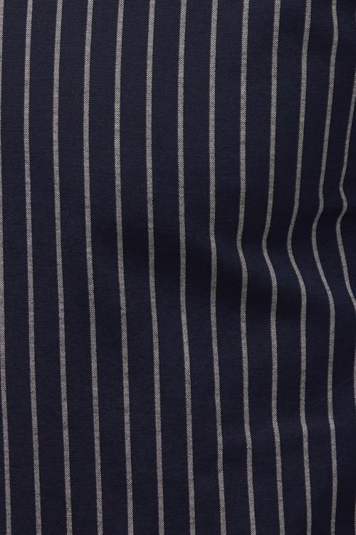 Slim Fit Uzun Kollu Düğmeli Yaka Pamuklu Kolay Ütü Çizgili Erkek Gömlek