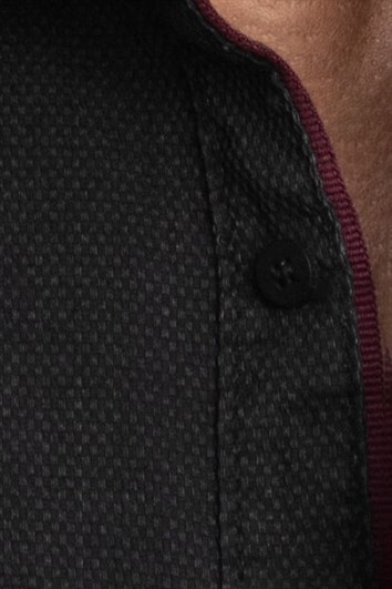 Slim Fit Uzun Kollu Biyeli Erkek Denim Kot Siyah Gömlek