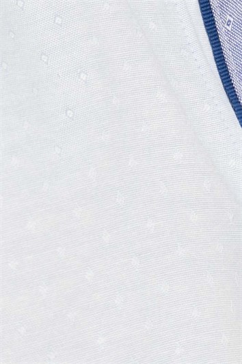 Slim Fit Uzun Kollu Oxford Doku Armürlü Biyeli Erkek Mavi Gömlek