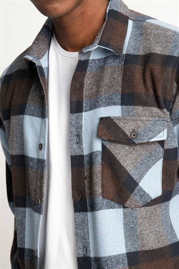 Slim Fit Uzun Kollu Kışlık Oduncu Ekoseli Erkek Gömlek