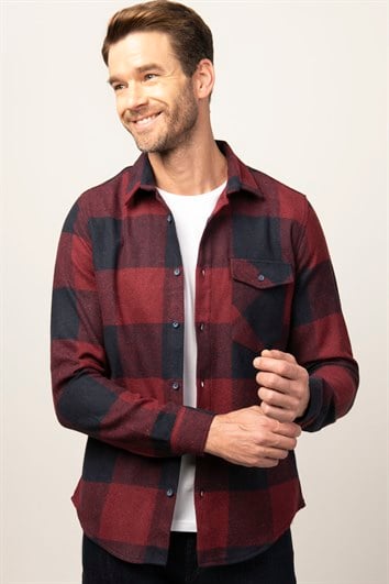Slim Fit Uzun Kollu Kışlık Oduncu Ekoseli Erkek Gömlek